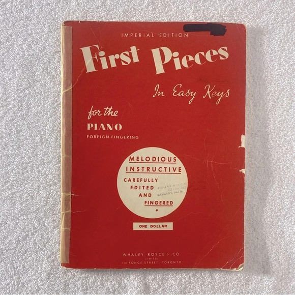 Vintage First Pieces In  Easy Keys Imperial Edition Piano Music Book - Picture 1 of 15
